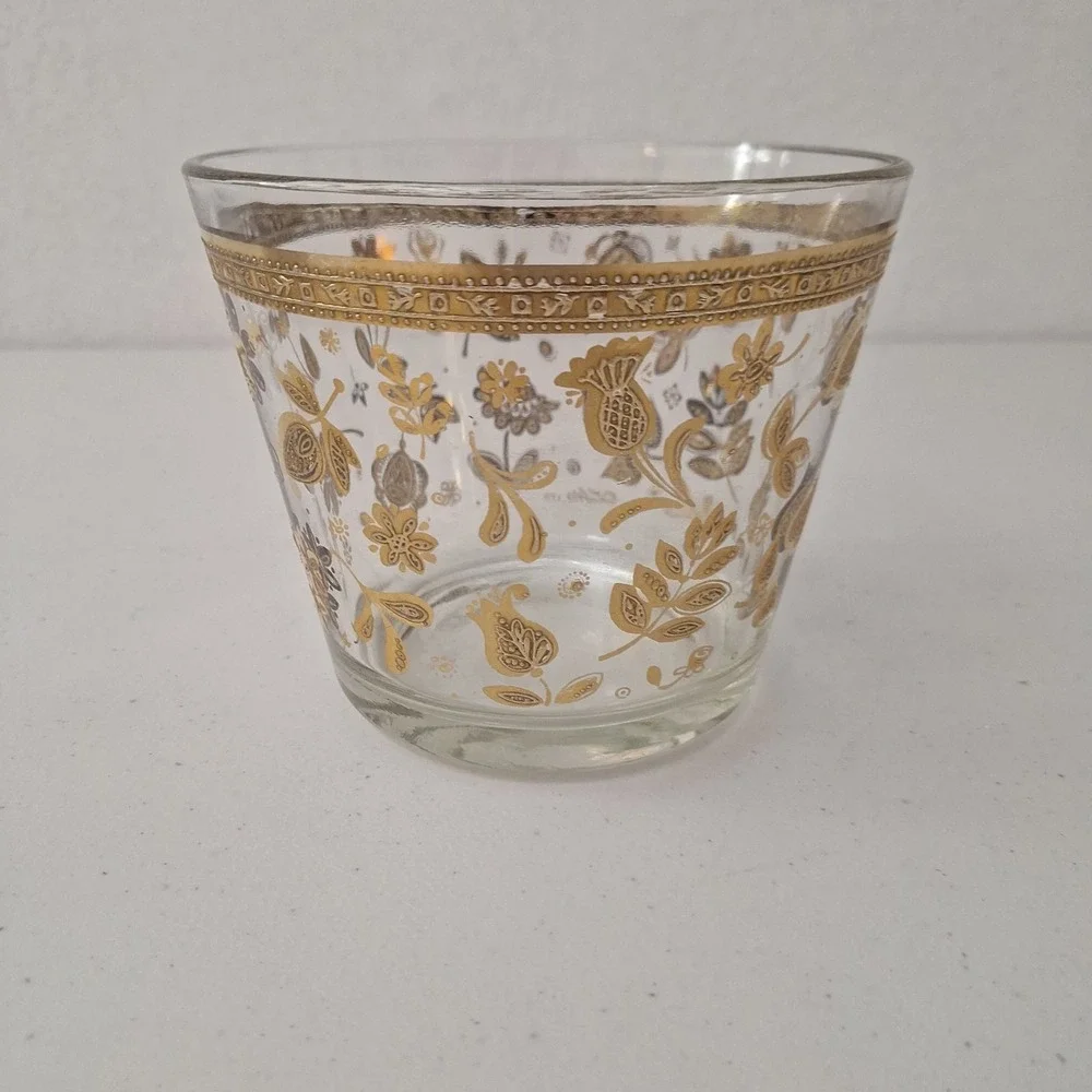 CULVER Signed Gold Pineapple Ice Bucket, Mid-Century Modern Art Deco Regency
